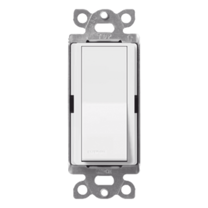 Interruptor de pared unipolar tipo paleta de 15 A, 120/277 V, para conmutación de iluminación y cargas de motor, línea Satin Colors en acabado Snow satinado