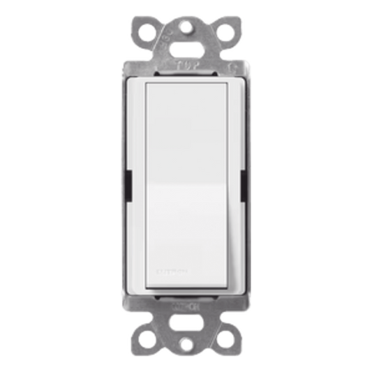 Interruptor de pared unipolar tipo paleta de 15 A, 120/277 V, para conmutación de iluminación y cargas de motor, línea Satin Colors en acabado Snow satinado