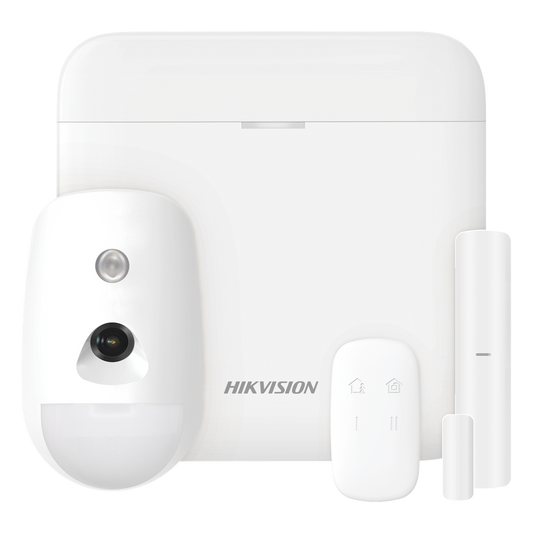 (AX PRO) KIT de Alarma AX PRO con GSM (3G/4G) / Incluye: 1 Hub / 1 Sensor PIR con Cámara / 1 Contacto Magnético / 1 Control Remoto / WiFi / Compatible con Hik-Connect P2P