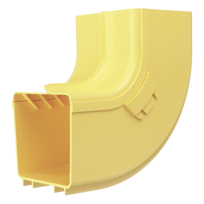 Bajada Vertical Interior de 90º con Tapa, Para uso con Canaletas 4X4 FiberRunner™, Color Amarillo