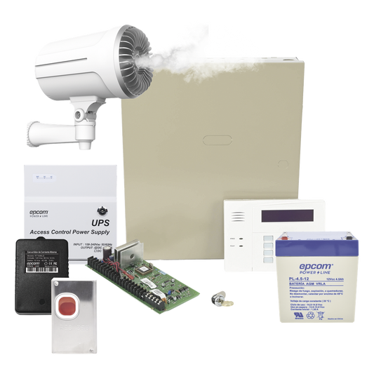 Kit de panel de alarma con generador de niebla de seguridad para disuasión de intrusos