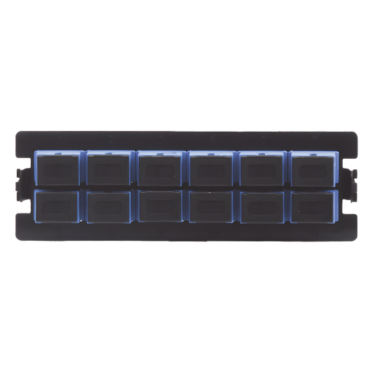 Placa Acopladora para Distribuidor de Fibra Óptica LP-ODF-8024, Incluye 12 Acopladores SC Simplex para Fibra Monomodo (12 Fibras)