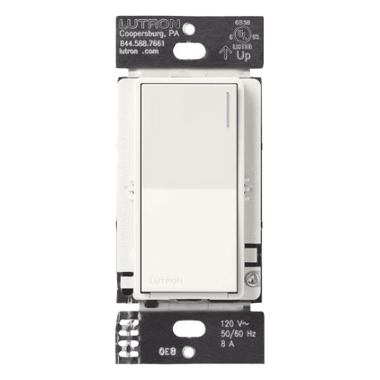 Apagador auxiliar Sunnata de pared para control de 3 vías o escalera, 120 V, compañero cableado del apagador principal del sistema RadioRA 3, color blanco mate (Snow)