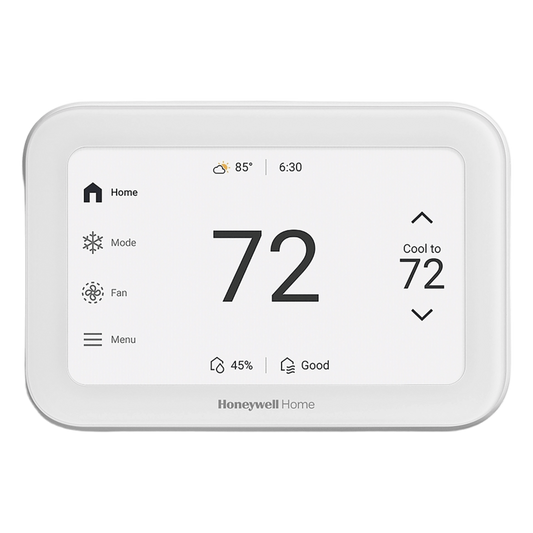 Termostato inteligente con pantalla táctil de 5 pulgadas, control de calidad de aire (IAQ), hasta 4H/2C bomba de calor, Wi-Fi, Bluetooth y Matter, color blanco