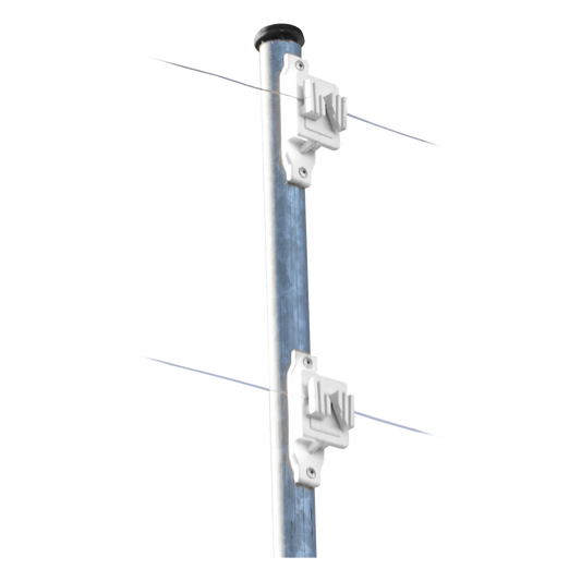 Aislador de Paso Blanco Reforzado para Cercos Eléctricos / Aislamiento hasta 18 kV / Resistente a Clima Extremo / Polipropileno y Policarbonato