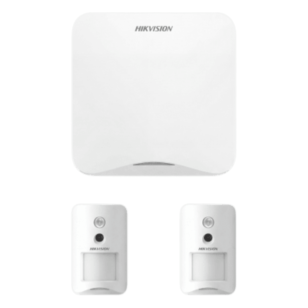 (AX HOME) KIT de Alarma AX HOME / Incluye: 1 Panel con Wi-Fi y GSM 3G/4G / 2 Cámaras PIR Inalámbricas / Compatible con Hik-Connect P2P y Hik-Partner PRO