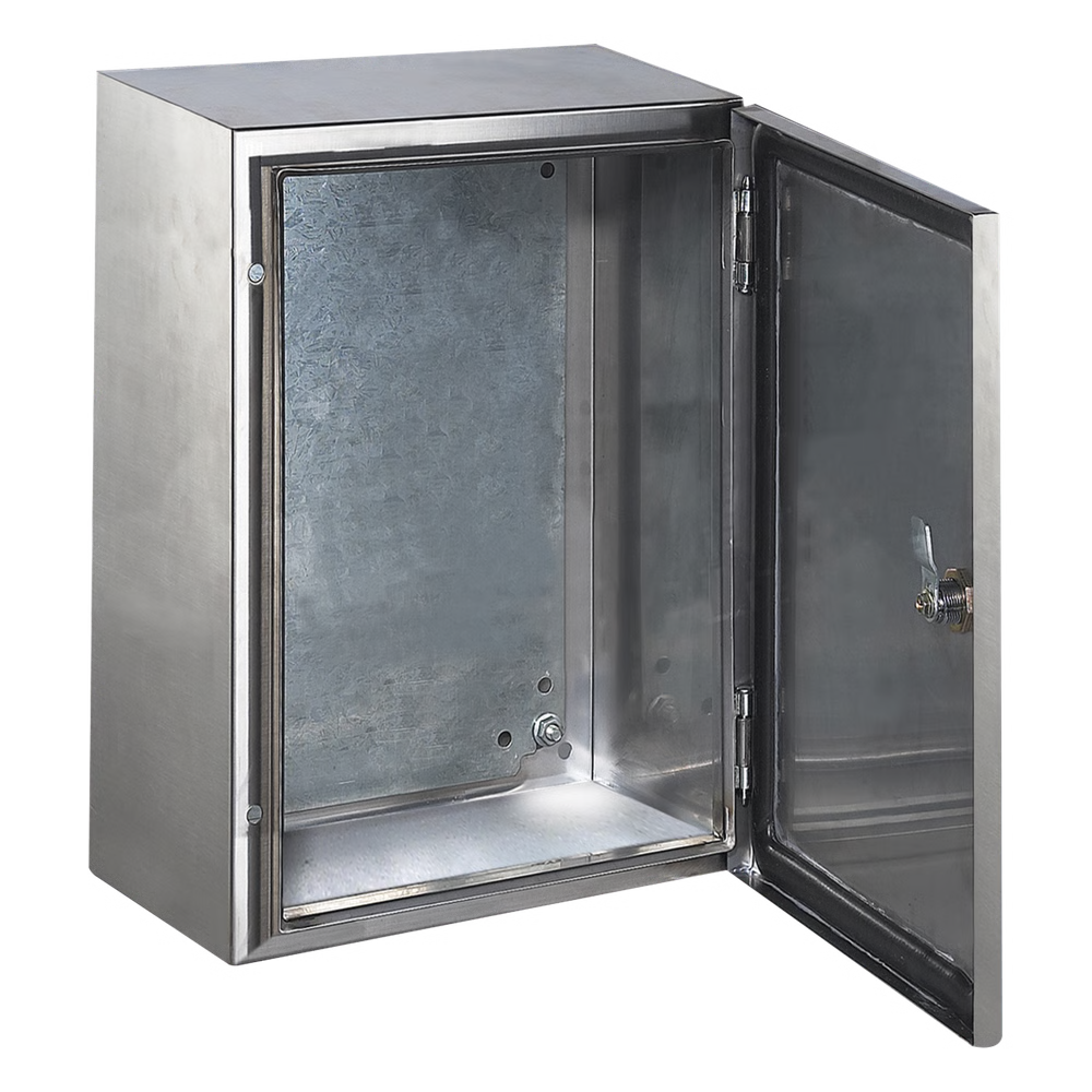 Gabinete de Acero Inoxidable IP66 Uso en Intemperie (400 x 600 x 250 mm) con Placa Interna Galvanizada.