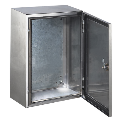 Gabinete de Acero Inoxidable IP66 Uso en Intemperie (400 x 600 x 250 mm) con Placa Interna Galvanizada.