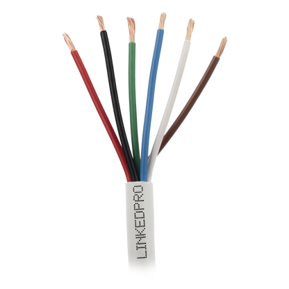 Bobina de Cable 305 Metros (1000 Pies): 6 x 18 AWG, Color Blanco, CMR, Para Sistemas de Seguridad y Alarmas
