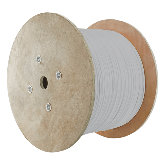 Bobina de Cable Blindado F/UTP de 4 Pares, Z-MAX, Cat6A, Soporte de Aplicaciones 10GBase-T, CM, Color Blanco, 305 Metros (1000 Pies)