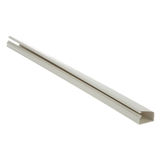 Canaleta LD10 de PVC rígido, con cinta adhesiva para instalación sin herramientas, de 38.4 x 24 x 3048 mm, Color Blanco Mate