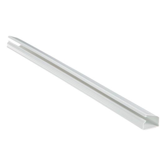 Canaleta LD10 de PVC rígido, con cinta adhesiva para instalación sin herramientas, de 38.4 x 24 x 1828.8 mm, Color Blanco