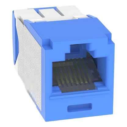 Conector Jack RJ45 Estilo TG, Mini-Com, Categoría 6A, Con Gel Resistente a la Corrosión, de 8 Posiciones y 8 Cables, Color Azul