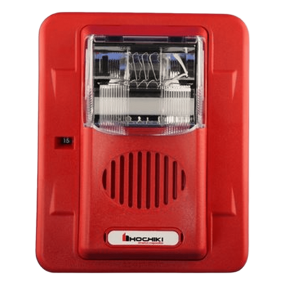 Sirena Estrobo, 24 Vcd, Multi-Candela 15 hasta 110 cd, Montaje En Pared, Color Rojo, Serie HEC3 (0500-06020), Hochiki