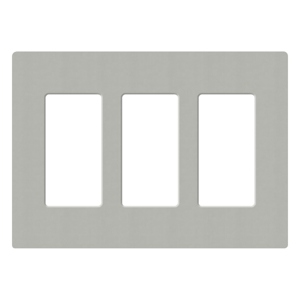 Placa de pared de 3 espacios sin tornillos visibles para atenuadores y controles Lutron Maestro, Diva, Pico y Skylark