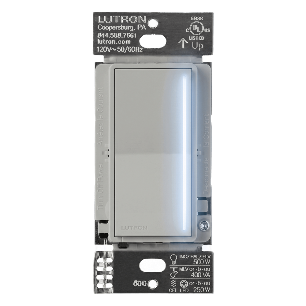 Atenuador de pared táctil con neutro para LED/CFL hasta 250 W o incandescente hasta 500 W, Pebble, RadioRA 3
