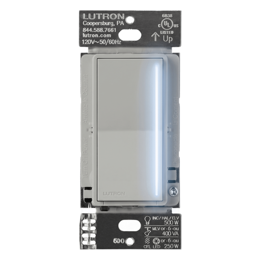 Atenuador de pared táctil con neutro para LED/CFL hasta 250 W o incandescente hasta 500 W, Pebble, RadioRA 3