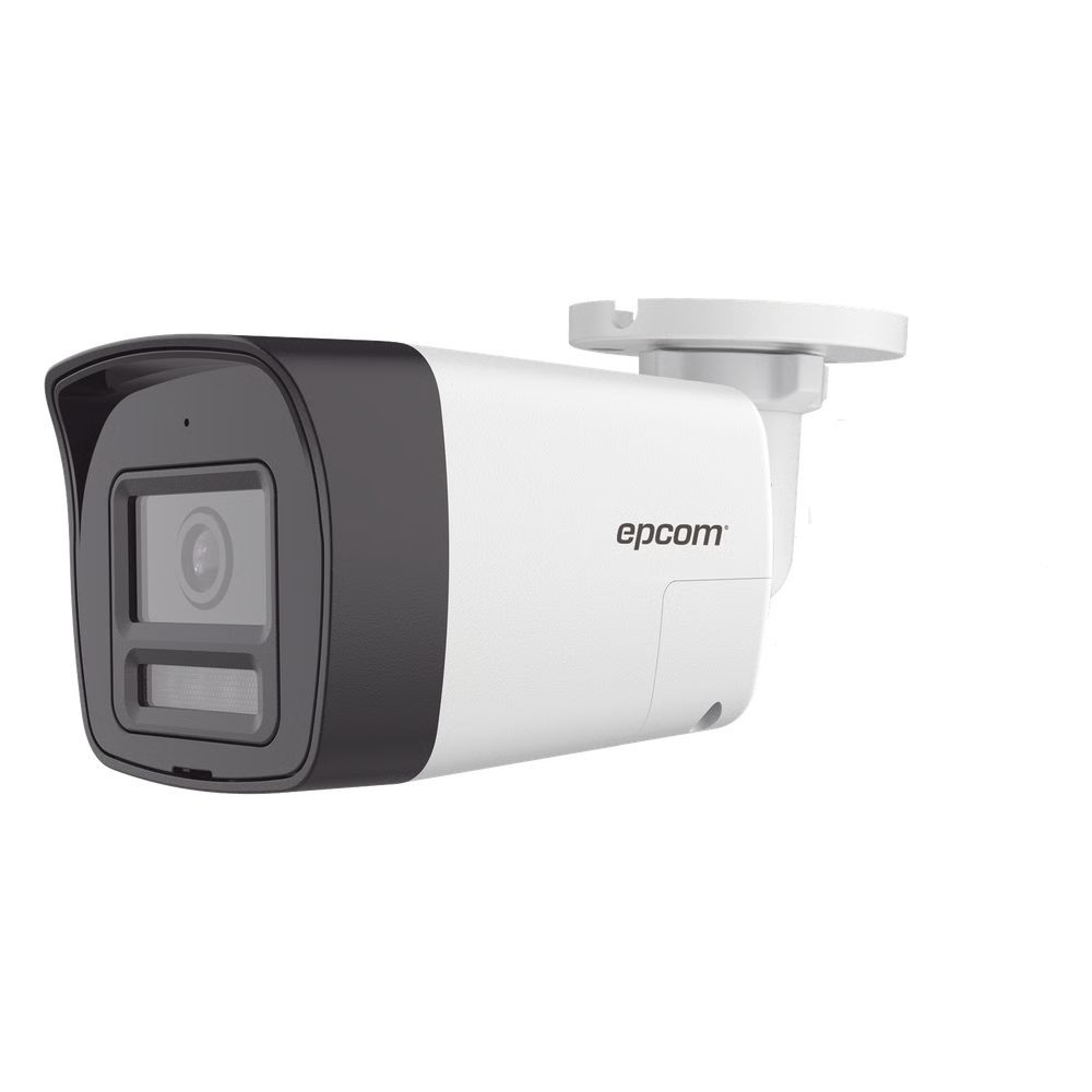 [Audio Bidireccional + Dual Light + ColorVu] Bala TURBOHD 4K (8 Megapixel) / Lente 2.8 mm / 30 mts IR EXIR + 20 mts Luz Blanca / Micrófono y Bocina Integrado / Exterior IP67 / Metal / dWDR