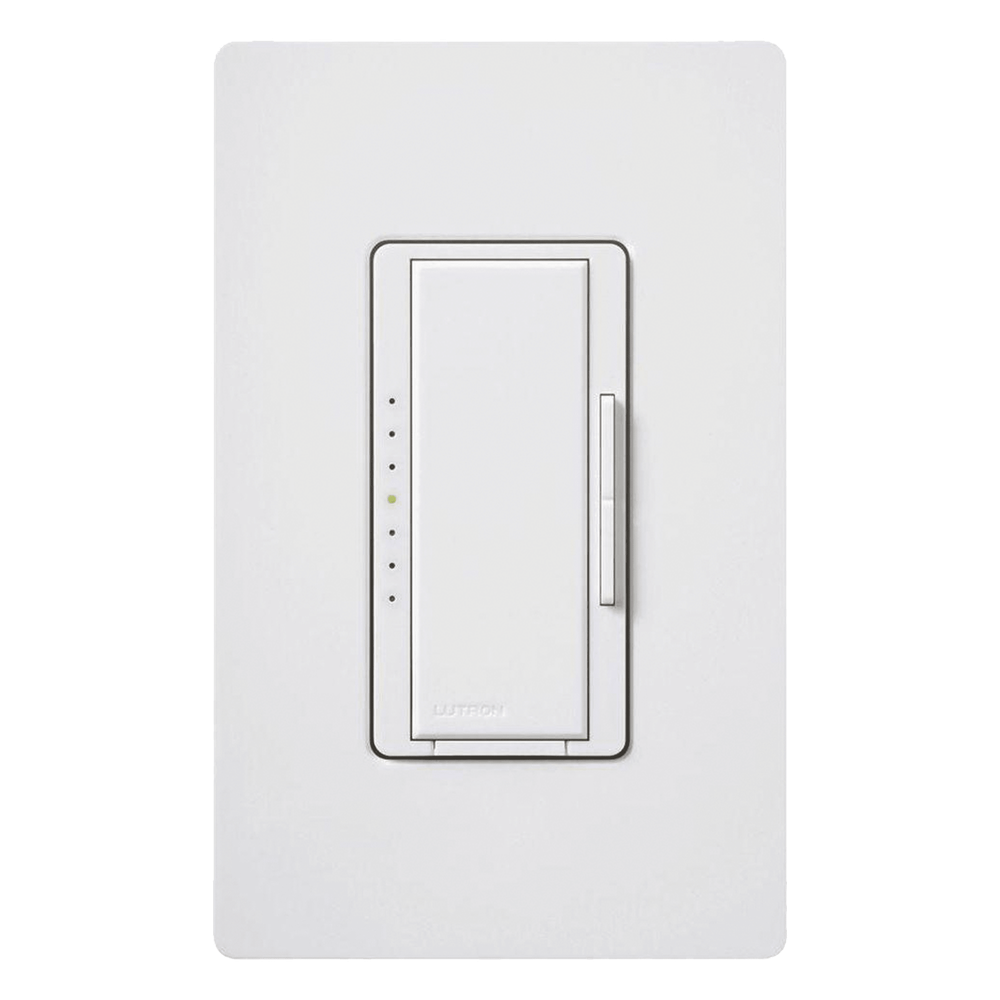 Atenuador de pared Maestro para balastros fluorescentes regulables de 3 hilos y drivers Hi-lume LED, 6 A, 120 V, unipolar o multilocación, color blanco
