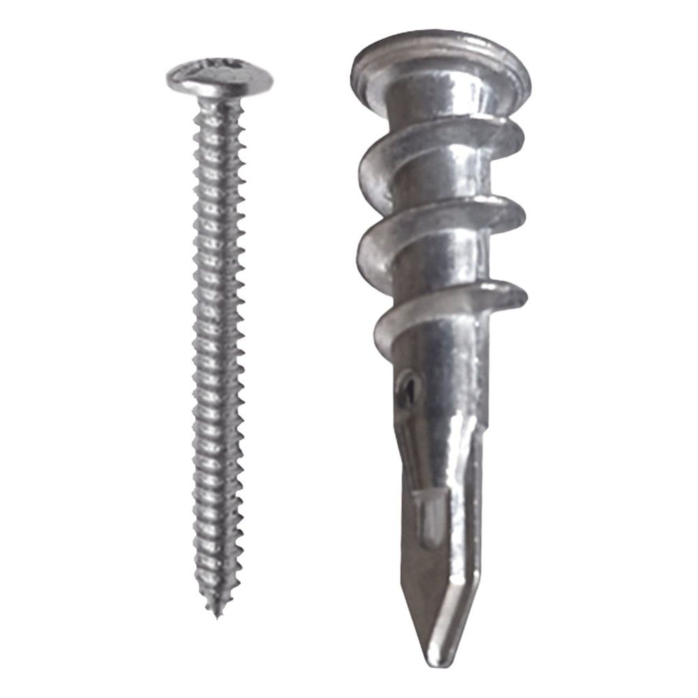 Taquete Métalico TPD Zinc con tornillo 8 x 1 1/4", Ideal para Uso con carteles publicitarios, Electrodomésticos