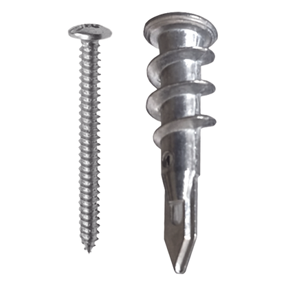 Taquete Métalico TPD Zinc con tornillo 8 x 1 1/4", Ideal para Uso con carteles publicitarios, Electrodomésticos