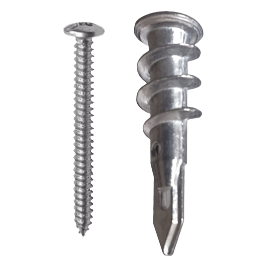 Taquete Métalico TPD Zinc con tornillo 8 x 1 1/4", Ideal para Uso con carteles publicitarios, Electrodomésticos