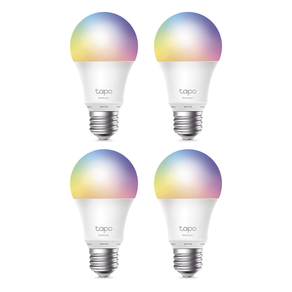 KIT 4 Focos Smart Wi-Fi Light Multicolor / A60 E27 / 806 Lúmenes / 8.3 W / Dimmable 1-100% / Control por Voz Alexa-Google / Programación y Temporizador / Modo Ausencia / Monitoreo de Energía / No Requiere Hub