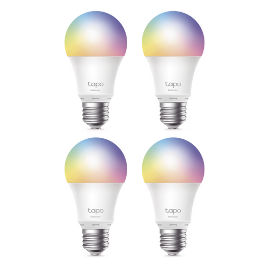 KIT 4 Focos Smart Wi-Fi Light Multicolor / A60 E27 / 806 Lúmenes / 8.3 W / Dimmable 1-100% / Control por Voz Alexa-Google / Programación y Temporizador / Modo Ausencia / Monitoreo de Energía / No Requiere Hub