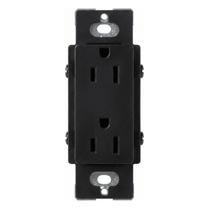 Tomacorriente dúplex de 15 A y 125 V estilo decorador, línea Satin Colors en color Midnight, complemento para controles y placas Lutron; placa se vende por separado