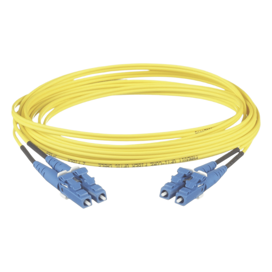 Jumper de Fibra Optica Monomodo 9/125 OS2, LC-LC Duplex, LSZH, Color Amarillo, 3 Metros (9.84 Pies)