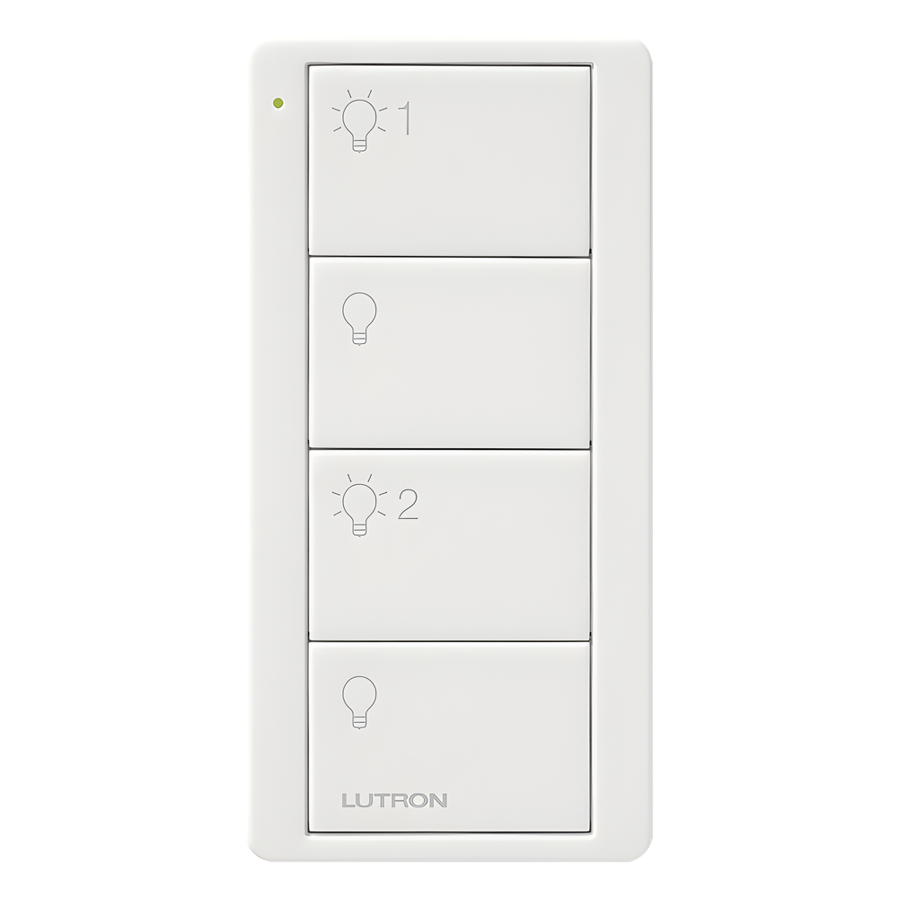 Control remoto inalámbrico Pico de 4 botones para encender y apagar 2 grupos de luces, batería de 10 años, para Caseta Wireless, RA2 Select, RadioRA y HomeWorks