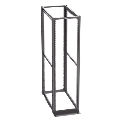 Rack de Cuatro Postes Estándar de 19", Rieles Con Orificio Para Tuerca Enjaulada, Profundidad Máxima de 41.5 in, 45 Unidades de Rack, Color Negro