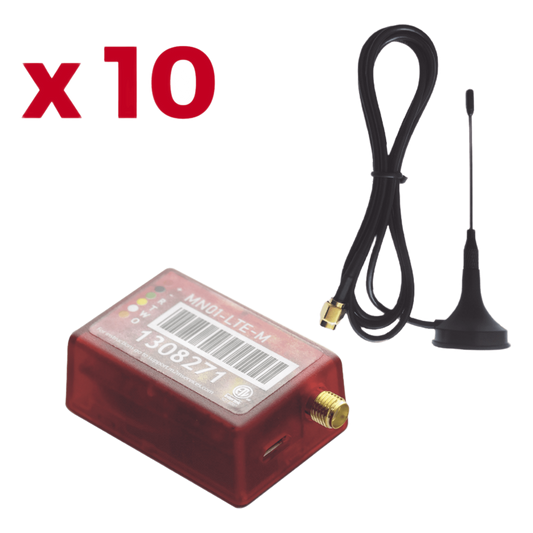 KIt de 10 Comunicadores de Alarma MN01LTEM con Antena 4GLTEM and 5G / Incluyen 2 Años de Cobertura / Aplicación Gratuita / Cero Configuración / Compatible Honeywell/DSC/CROW/PIMA
