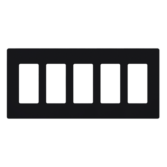 Placa de pared de 5 espacios para atenuadores e interruptores Lutron, línea Designer Satin Colors