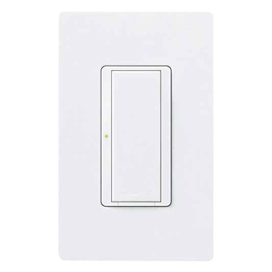 Interruptor de pared on/off para sistema RadioRA 2, doble voltaje 120/277 V, 8 A en iluminación y motores de 1/10 HP (3 A), dos hilos sin cable neutro, unipolar o multilocalización