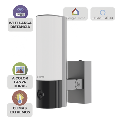Cámara IP 4 Megapíxel / Wi-Fi / Lampara Integrada / Audio de dos vías / Imágen Nocturna a Color / Detección Humana / Audios Personalizables  / Uso Exterior con Protección