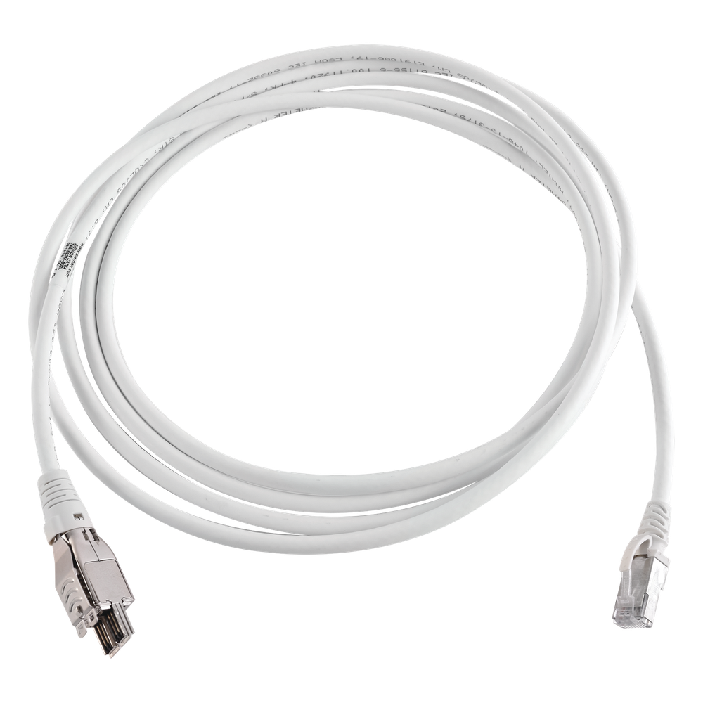 Patch Cord TERA Cat6A 1/10G Ethernet, de 4 Pares y Conector Modular, LS0H, Color Marfil, 15 Metros (49.21 Pies)