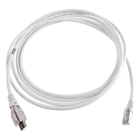 Patch Cord TERA Cat6A 1/10G Ethernet, de 4 Pares y Conector Modular, LS0H, Color Marfil, 15 Metros (49.21 Pies)