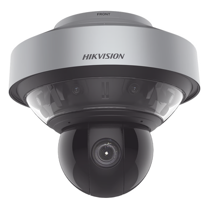 Domo PanoVu series / Vista Panorámica 180° / 4 Lentes de 4 Megapixel + PTZ 4 Megapixel de 40X Zoom / Posicionamiento 3D / IP67 / IK10 / WDR 120 dB / EIS / Autoseguimiento / 250 mts IR / 36 VCD