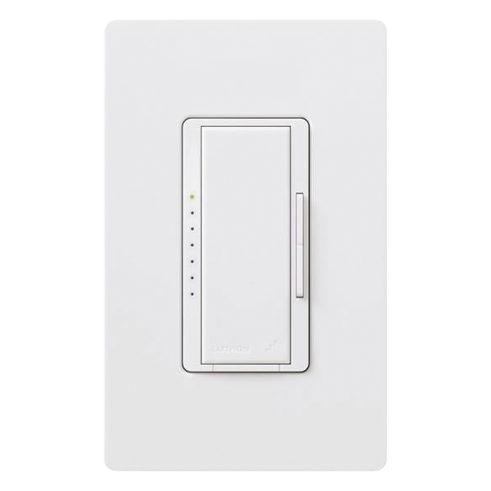 Atenuador de pared Maestro RF PRO de 120 V, 250 W en LED o 500 W incandescente, fase seleccionable y neutro opcional, para RadioRA 2, RA2 Select y RadioRA 3