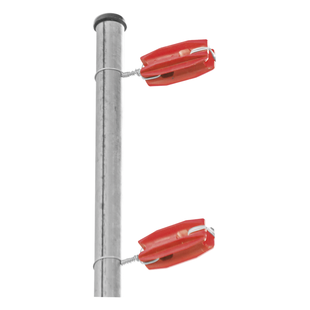 Aislador de Esquina Rojo para Cercos Eléctricos / 18 kV / Resinas Vírgenes / Resistencia 7.5-10.2 kg / Anti UV / 66 mm x 31.6 mm