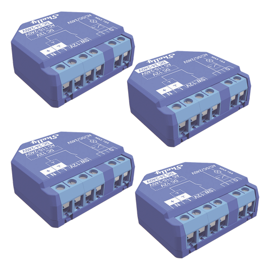 Kit de 4 / Relevador inalámbrico inteligente 16A, 110-230 V, compatible con asistente de voz Alexa, Google Home