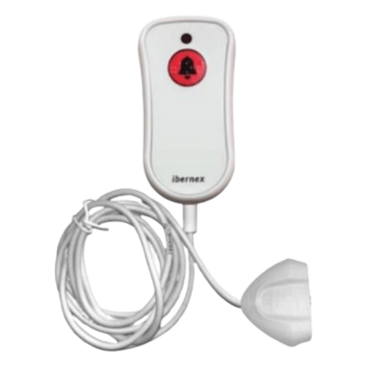 Pulsador de Cama Blanco Antibacteriano / Botón Rojo de Alarma 20mm / Conector Magnético / Protección IP67 / Cable 2m Resistente al Fuego / Libre de Halógenos / Braille 'SOS'