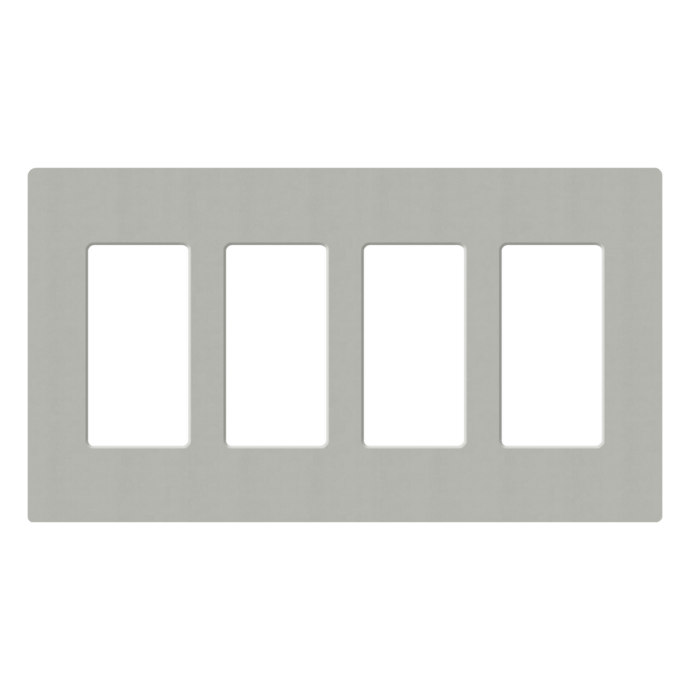 Placa de pared de 4 espacios sin tornillos visibles para atenuadores y controles Lutron Maestro, Diva, Pico y Skylark