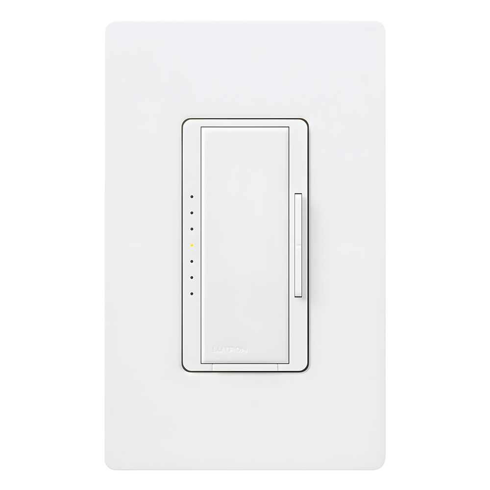 Atenuador de pared Maestro C·L para focos LED y CFL regulables, 150 W LED/CFL o 600 W incandescente/halógeno, unipolar, 3 vías o multilocalización, color Snow