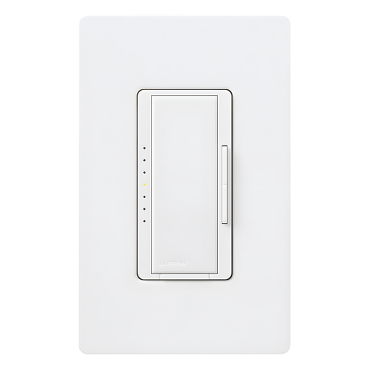Atenuador de pared Maestro C·L para focos LED y CFL regulables, 150 W LED/CFL o 600 W incandescente/halógeno, unipolar, 3 vías o multilocalización, color Snow