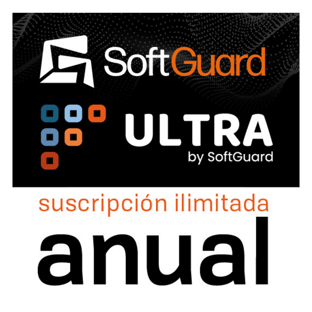 SoftGuard ULTRA / Licencia Anual / Plataforma Integral de Monitoreo / Alarmas, Video, GPS y CRM / Apps Móviles / Implementación Física, Virtual o Nube