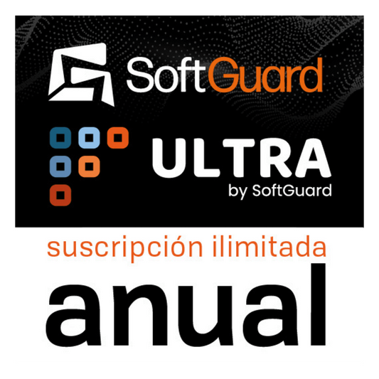 SoftGuard ULTRA / Licencia Anual / Plataforma Integral de Monitoreo / Alarmas, Video, GPS y CRM / Apps Móviles / Implementación Física, Virtual o Nube