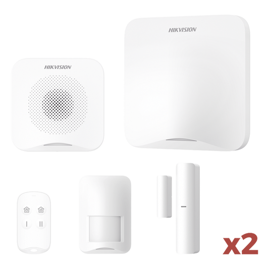 (AX HOME) KIT de Alarma AX HOME / Incluye: 1 Hub con batería de respaldo / 1 Llavero / 1 PIR / 2 Contactos Magnéticos / 1 Sirena / Wi-Fi / 3G/4G / Compatible con Hik-Connect P2P y Hik-Partner PRO