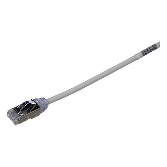 Patch Cord Cat6A, Diámetro Reducido 28 AWG, Blindado S/FTP, CM/LS0H, 3 Metros (9.84 Pies), Color Gris